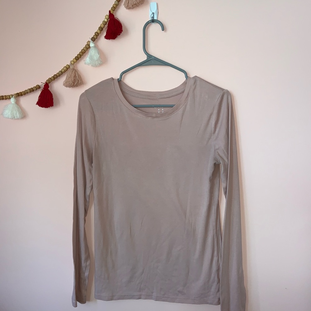 Light Pink Long Sleeve Cotton Tee